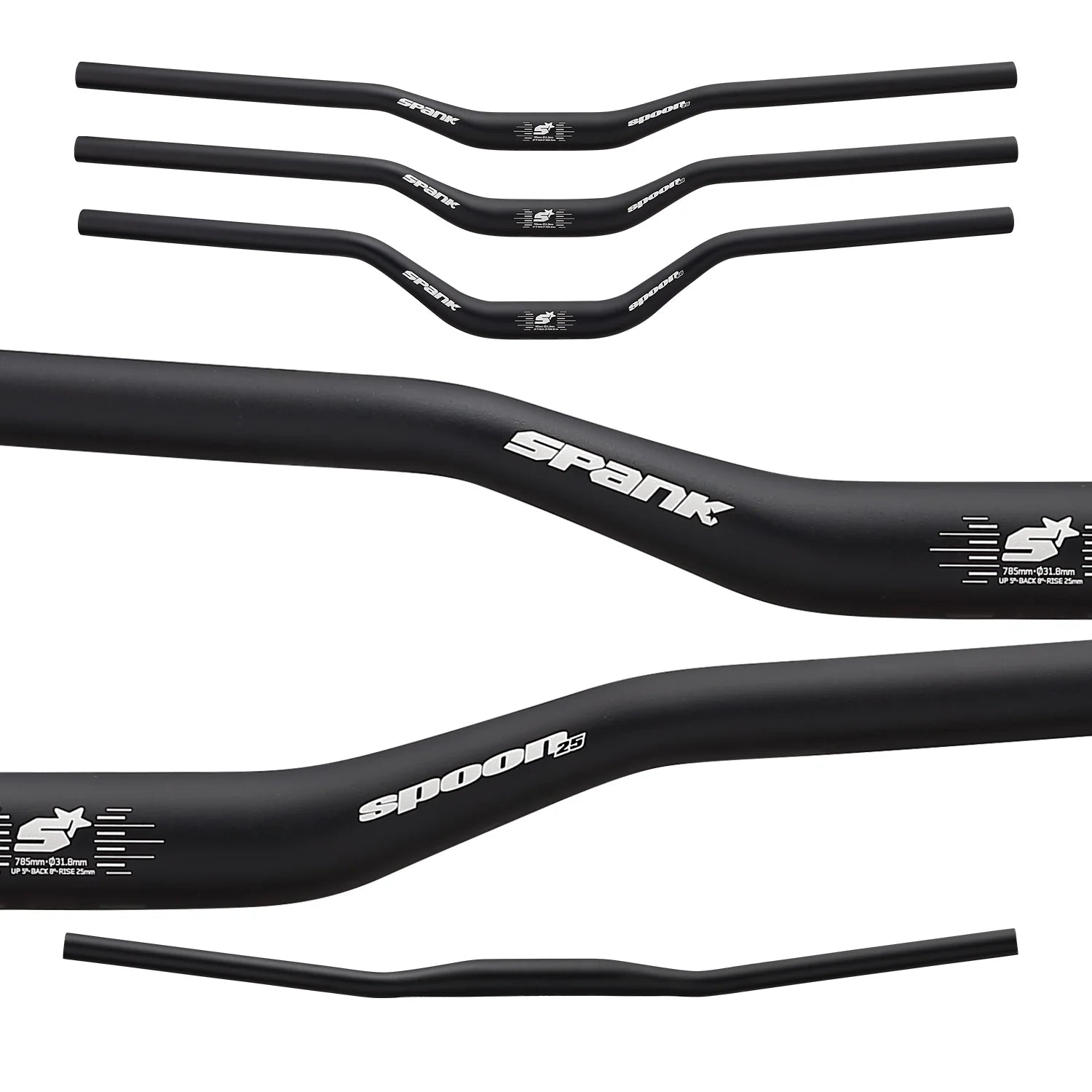 Spank Spoon bars black 785 60mm rise 31.8