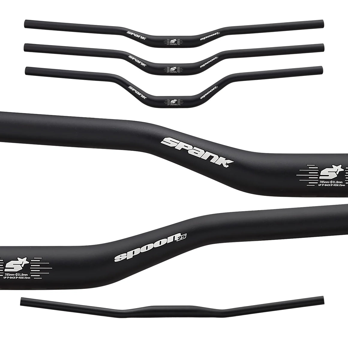 Spank Spoon bars black 785 60mm rise 31.8