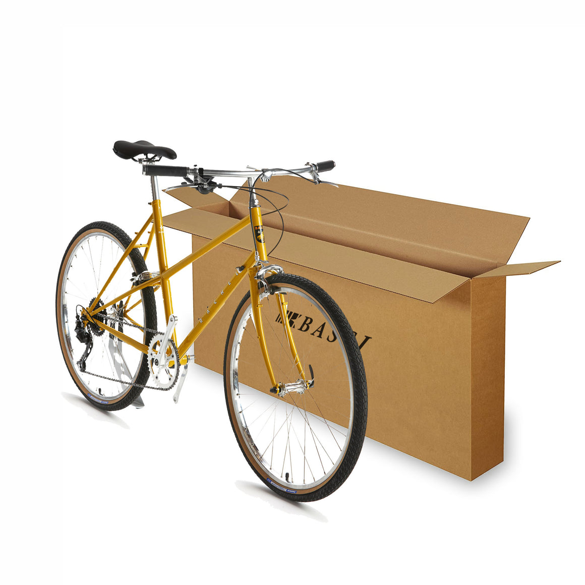 Cardboard box with packing