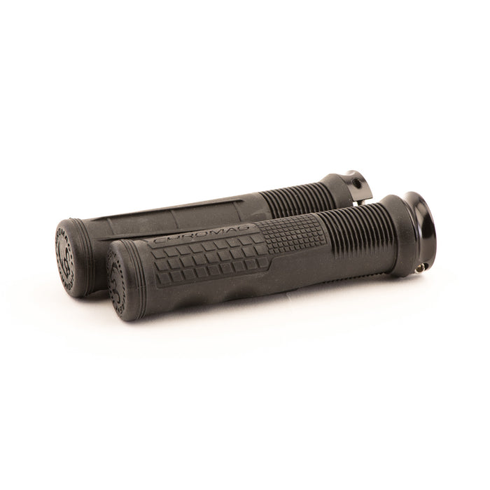 Set of colorful bicycle handlebar grips on a white background